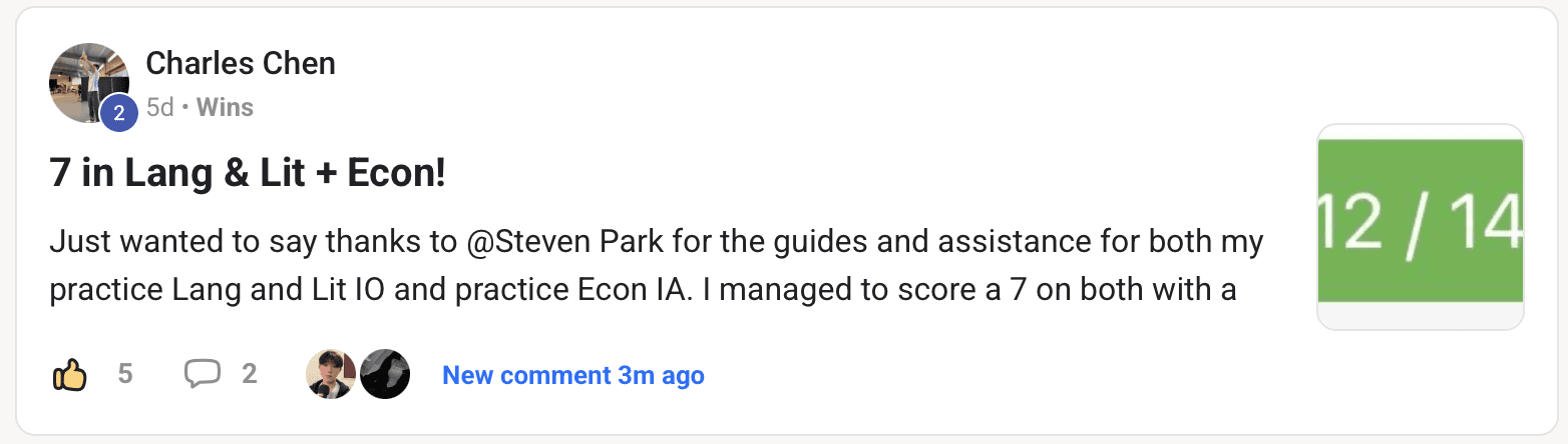 A student win shared in the iBOrbit community (1)